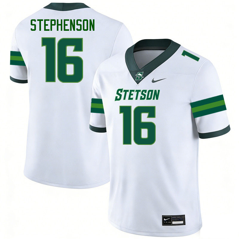 Stetson Hatters #16 Chris Stephenson College Football Jerseys,Uniforms-White